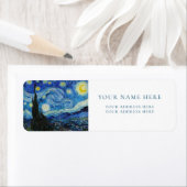 VAN GOGH "STERRENNACHT" TERUGKERNADRESETIKET ETIKET (Insitu)