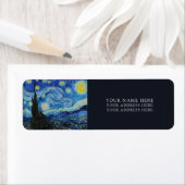 VAN GOGH "STERRENNACHT" TERUGKERNADRESETIKET ETIKET (Insitu)