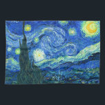 van gogh sterrennacht theedoek<br><div class="desc">Van Gogh's beroemde schilderij,  "De Sterrennacht". Van Gogh schilderde tijdens zijn verblijf in het asiel van Saint Remy in de jaren tachtig de rolheuvels en de cyperbomen die hij uit zijn raam zag.  Digitaal verbeterd door PixDezines.  Copyright © 2008-2016 PixDezines.com™ en PixDezines™ op zazzle.com. Alle rechten voorbehouden.</div>