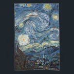 Van Gogh Sterrennacht Theedoek<br><div class="desc">Vincent Van Gogh Sterrennacht meesterwerk,   kunstwerk over moderne producten uit Zazilicious</div>