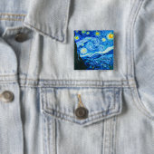 Van Gogh Sterrennacht Vierkante Button 5,1 Cm (In situ)