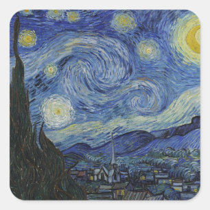 Van Gogh Sterrennacht Vierkante Sticker