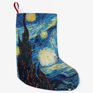 Van Gogh Sterrennacht Vintage Blauw Meesterwerk Kleine Kerstsok