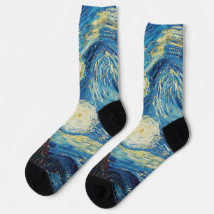 Van Gogh Sterrennacht Vintage Blauw Meesterwerk Sokken