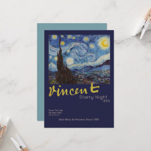 Van Gogh Sterrennacht Vintage Blauwe Meesterwerk Kaart
