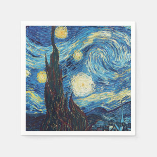 Van Gogh Sterrennacht Vintage Blauwe Meesterwerk Servet