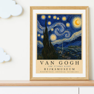 Van Gogh Sterrennacht   Vintage Nachtelijke Hemel  Poster