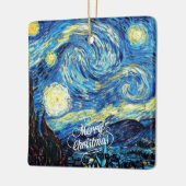 Van Gogh-Sterrennacht, Vrolijk kerstfeest, Keramisch Ornament (Links)