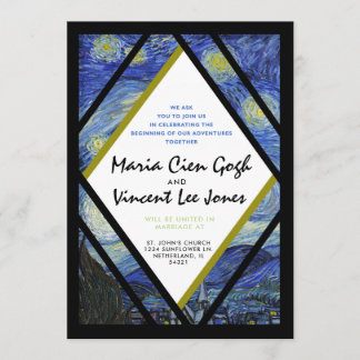 Van Gogh Sterrennacht Wedding Invitation Kaart
