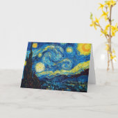 Van Gogh Sterrennacht Wenskaart Kaart (Gele Bloem)