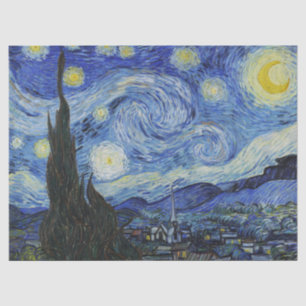 Van Gogh Sterrennacht Wervelende Lucht Blauwe Kuns Tissuepapier