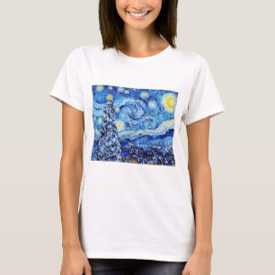 Van Gogh Sterrennacht - Witte Kerstmis T-Shirt