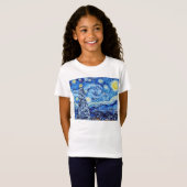 Van Gogh Sterrennacht - Witte Kerstmis T-shirt (Voorkant volledig)