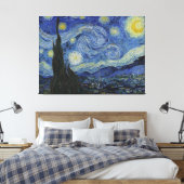 Van Gogh Sterrennacht Wrapped Canvas Afdruk (Insitu (Slaapkamer))