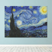 Van Gogh Sterrennacht Wrapped Canvas Afdruk (Insitu (Houten vloer))