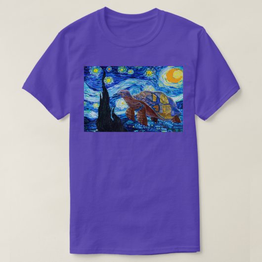 Van Gogh Sterrennacht Zee schilderen T-Sh schilder T-shirt (Design voorkant)