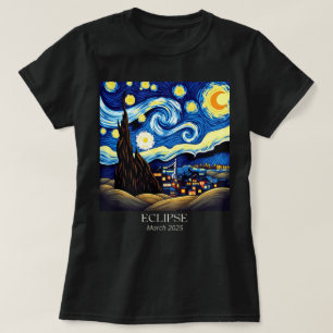 Van Gogh Sterrennacht Zonsverduistering Maansverdu T-shirt