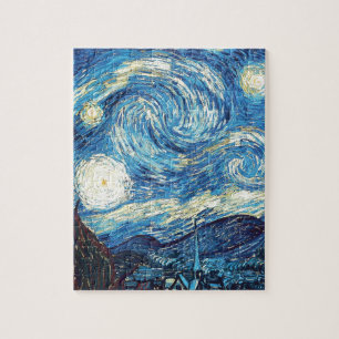 van gogh sterrige nacht 1889 Vintage Art. Legpuzzel