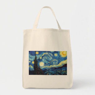 van gogh sterrige nacht 1889 Vintage Art. Tote Bag