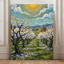 Van Gogh stijl Amandelboomgaard Zonovergoten Lente