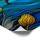 Van Gogh Stijl Bijen & Zonnebloem Perfect Poster (Hoek)