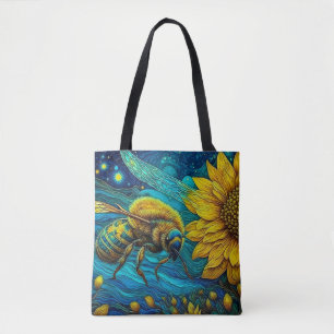 Van Gogh Stijl Bijen & Zonnebloem Tote Bag