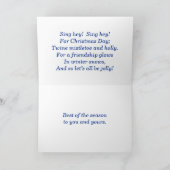 Van Gogh Stijl Blauw Kerstmis Feestdagen Kaart (Binnen)