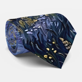 Van Gogh Stijl Cipres Schemering Middennacht Maan Stropdas