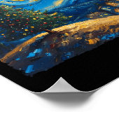 Van Gogh Stijl De Sterrennacht Kerstboom Vil Poster (Hoek)