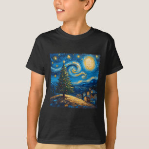 Van Gogh Stijl De Sterrennacht Kerstboom Vil T-shirt