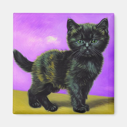 Van Gogh Stijl Kat Magneet (Voorkant)