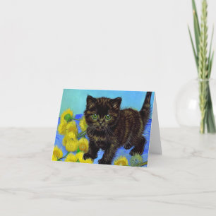 Van Gogh Stijl Kat met Zonnebloemen