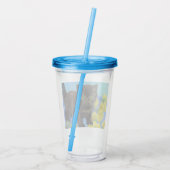 Van Gogh Stijl Kat met Zonnebloemen Acryl Drinkbeker (Achterkant)