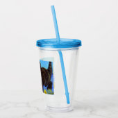 Van Gogh Stijl Kat met Zonnebloemen Acryl Drinkbeker (Links)
