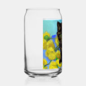 Van Gogh Stijl Kat met Zonnebloemen Blikvorm Glas (Rechts)