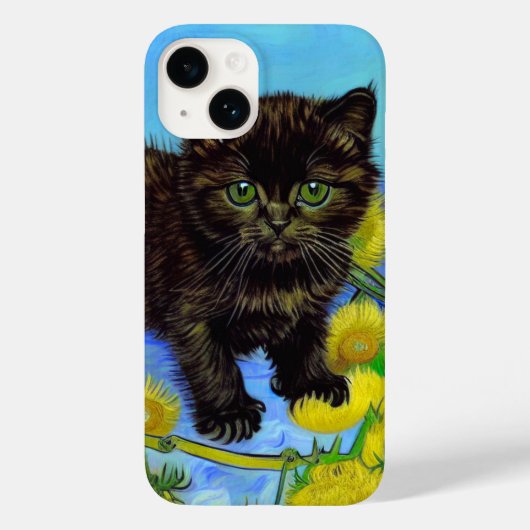 Van Gogh Stijl Kat met Zonnebloemen Case-Mate iPhone Case (Achterkant)