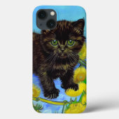Van Gogh Stijl Kat met Zonnebloemen Case-Mate iPhone Case (Achterkant)