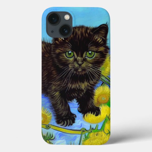 Van Gogh Stijl Kat met Zonnebloemen Case-Mate iPhone Case (Achterkant)