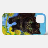 Van Gogh Stijl Kat met Zonnebloemen Case-Mate iPhone Case (Achterkant (horizontaal))