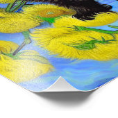 Van Gogh Stijl Kat met Zonnebloemen Foto Afdruk (Hoek)