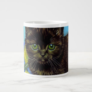 Van Gogh Stijl Kat met Zonnebloemen Grote Koffiekop