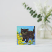 Van Gogh Stijl Kat met Zonnebloemen Informatiekaartje (Staand voorkant)
