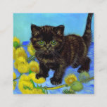 Van Gogh Stijl Kat met Zonnebloemen Informatiekaartje<br><div class="desc">Behuizing Kaarten met een Van Gogh stijl kat met zonnebloemen! Een  zwarte kitten poseert scherp met gele bloemen. Een fantastisch cadeau voor kattenliefhebbers en Nederlandse kunstverzamelaars!</div>