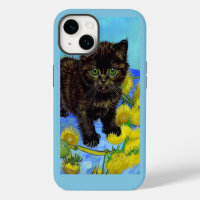 Van Gogh Stijl Kat met Zonnebloemen