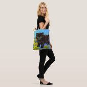 Van Gogh Stijl Kat met Zonnebloemen Tote Bag (Op model)