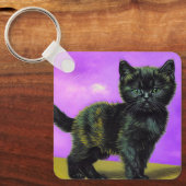 Van Gogh Stijl Kat Sleutelhanger (Voorkant)