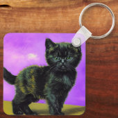 Van Gogh Stijl Kat Sleutelhanger (Achterkant)