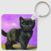 Van Gogh Stijl Kat Sleutelhanger (Achterkant)