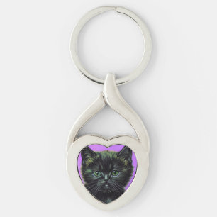 Van Gogh Stijl Kat Sleutelhanger