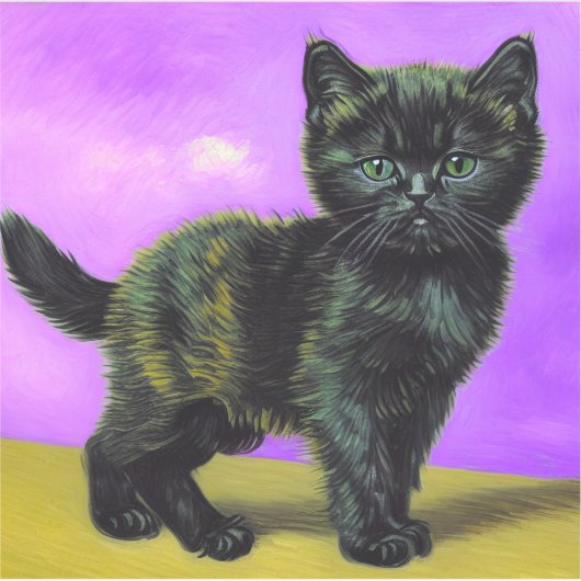 Van Gogh Stijl Kat Sticker (Voorkant)